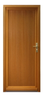 PORTE DE SERVICE BOIS EXOTIQUE 46MM - 200X90CM POUSSANT DROIT