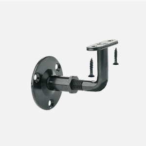 SUPPORT REGLABLE METAL NOIR POUR MAIN COURANTE BOIS